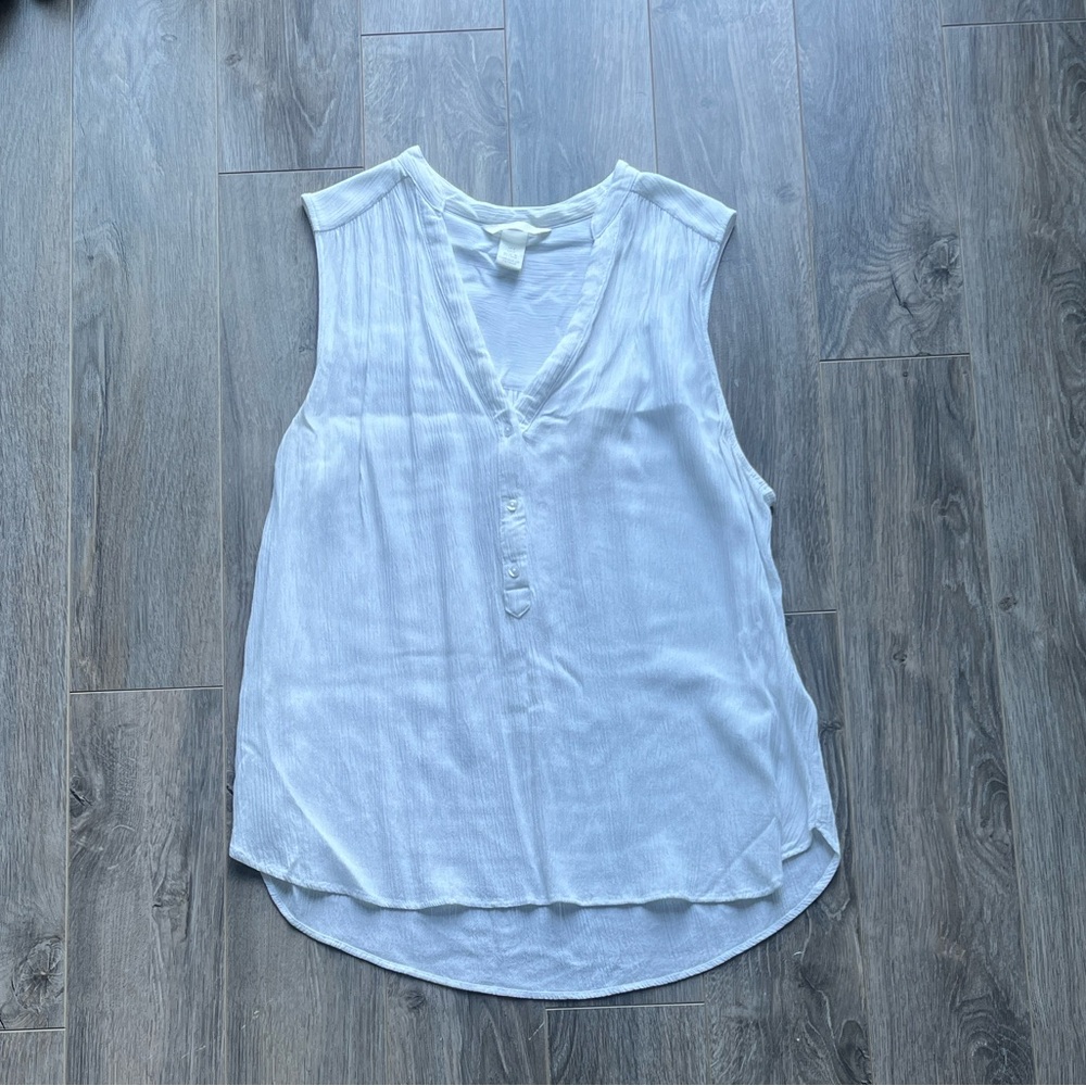 H&M White Sleeveless Blouse Top